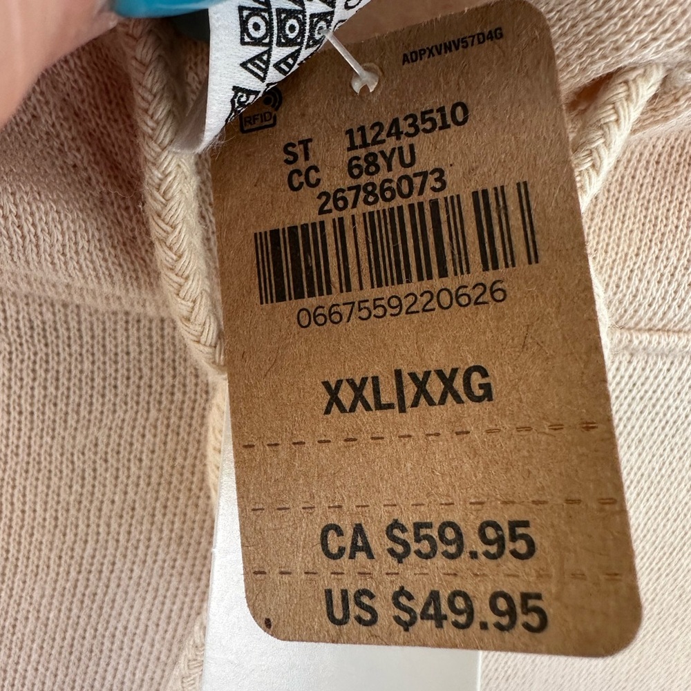 Victoria’s Secret Hoodie Pink Pullover Fleece XXL Tan White NWT - Picture 6 of 9